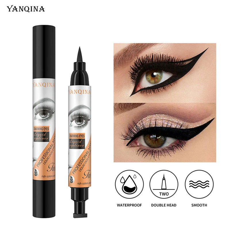 Yanqina 2in1 Double End Waterproof Stamp Eyeliner