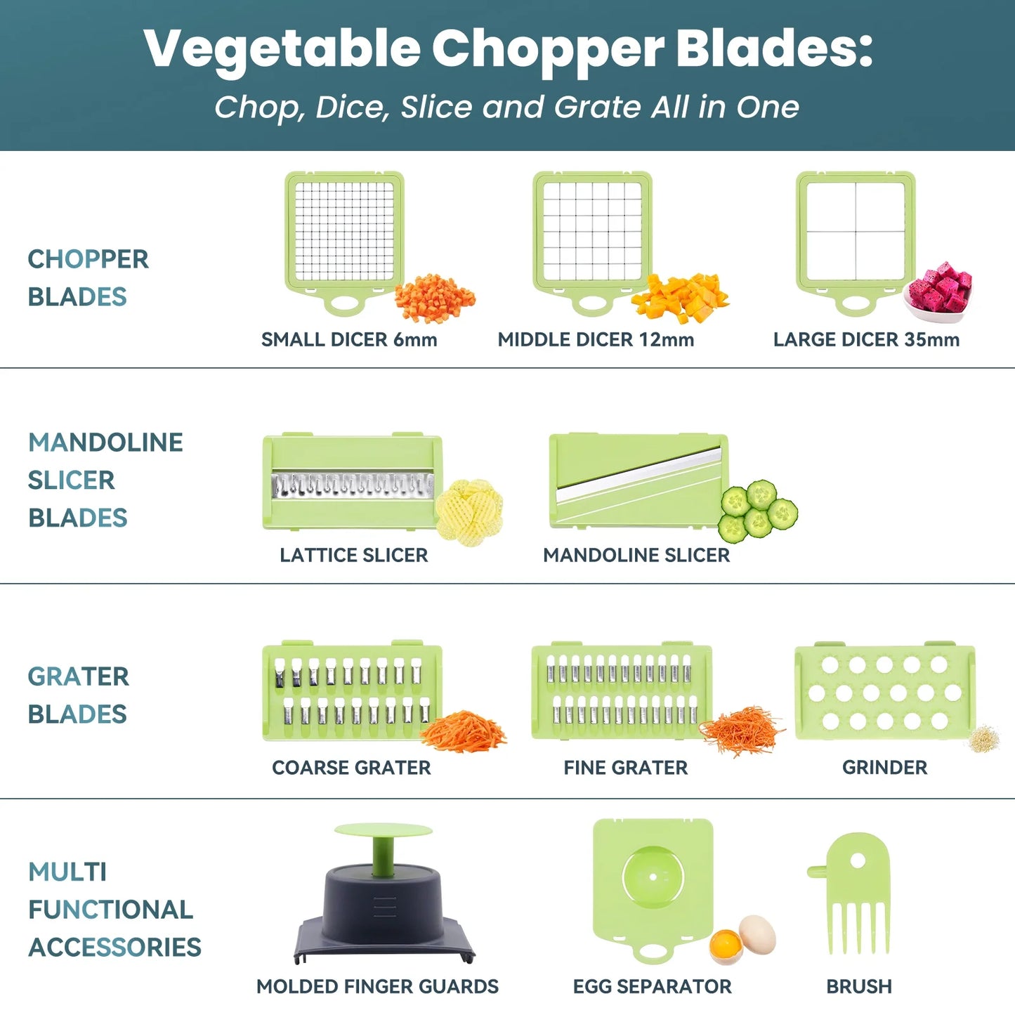 Multifunctional 13in1 Vegetable Chopper With Container Kitchen Gadget