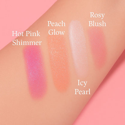 Hudamoji 4pcs Jelly Glitter Highlighter Stick