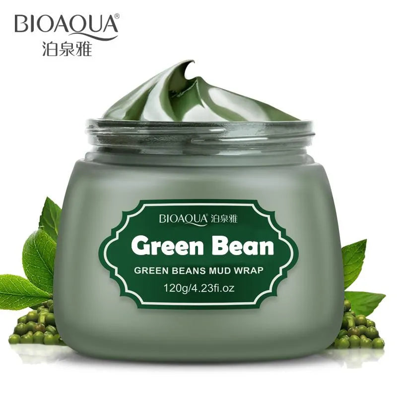 BIOAQUA Deep Pore Clean Anti-Wrinkle Green Beans Mud Wrap Mud Mask 120g