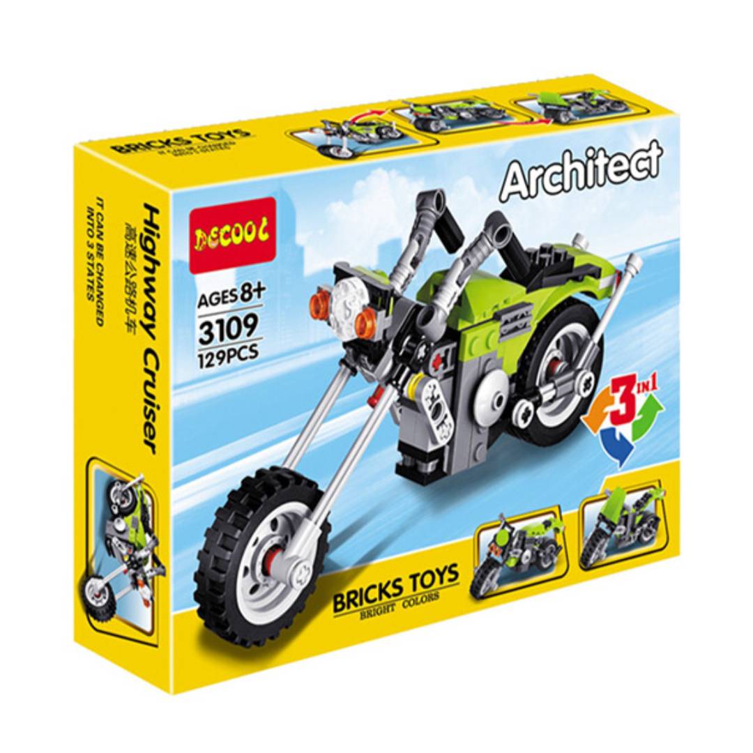 3in1 Architect Series Super Bike Building Block Architect Blocks Highway Cruiser Toy Set
