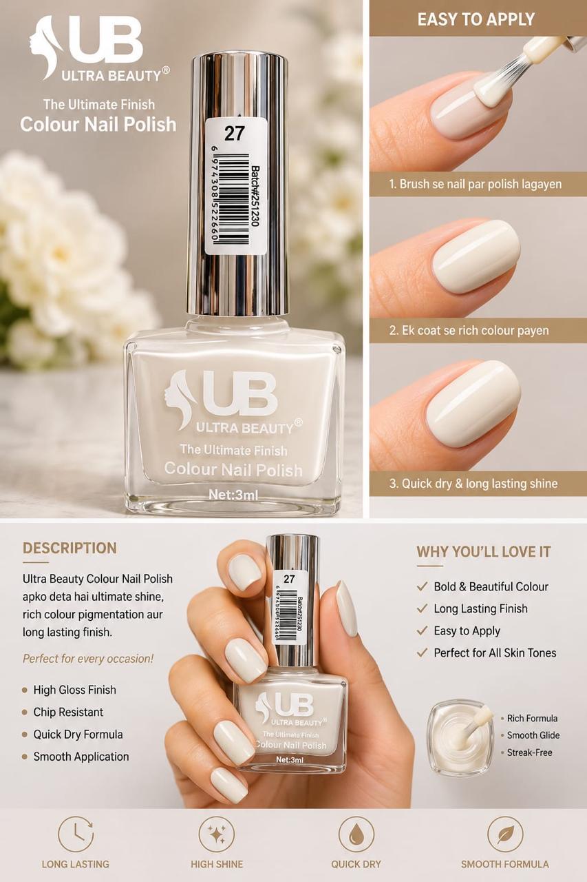 Ultra Beauty Colour Nail Polish – 3ml (Set E)