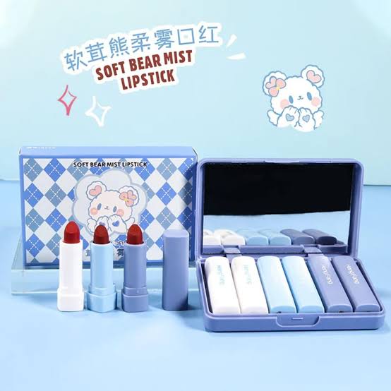 HengFang Soft Bear Mist Lipstick 6 Color Set