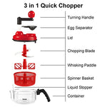 Hand Crank Food Processor Chopper For Vegetables