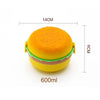 Burger Shape Double Layer Plastic Lunch Box with Spoons