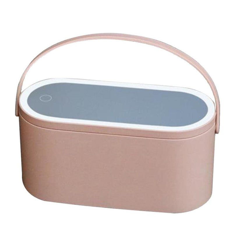 Travel Makeup Case Cosmetics Organizer With LED Light Mirror Cosmetic Box