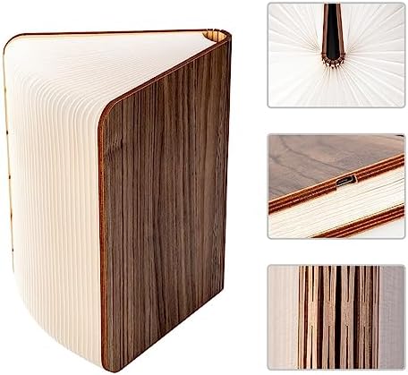 LED Wooden Book Lamp Children Reading Light Bedside Table Lamp Bedroom Art Decor Night Light