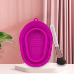 Silicone Foldable Makeup Brush Cleaning Pad Bowl