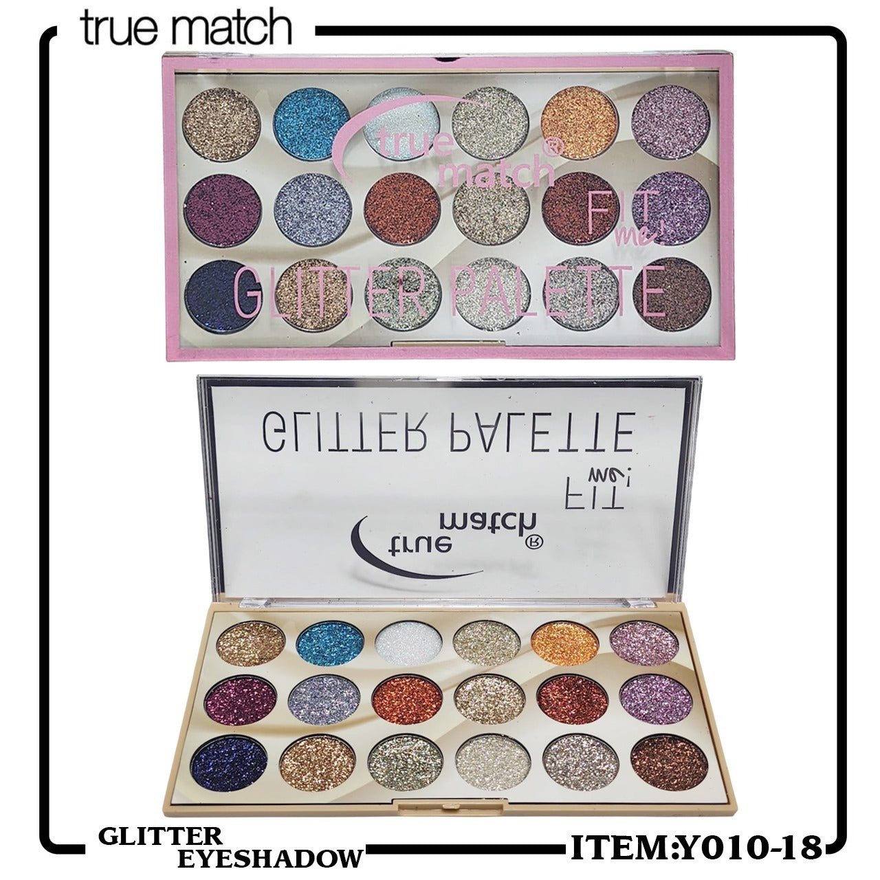 True Match Fit Me 18 Color Magic Glitter Eyeshadow Kit