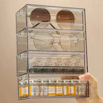 Acrylic Sunglass Holder Sunglass Organizer Eyeglass Storage Case 4 Drawers