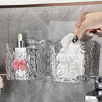 Multifunctional Crystal Acrylic Wall Mounted Bow Vanity Storage Box Elegant Caddy Organizer