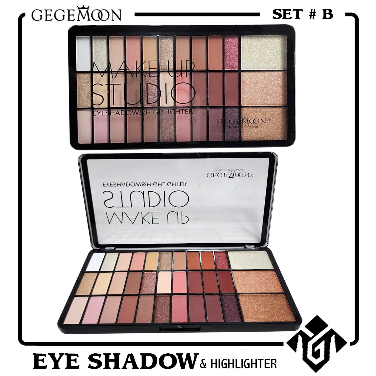 Gegemoon Makeup Studio 33 Colors Eyeshadow And Highlighter Palette