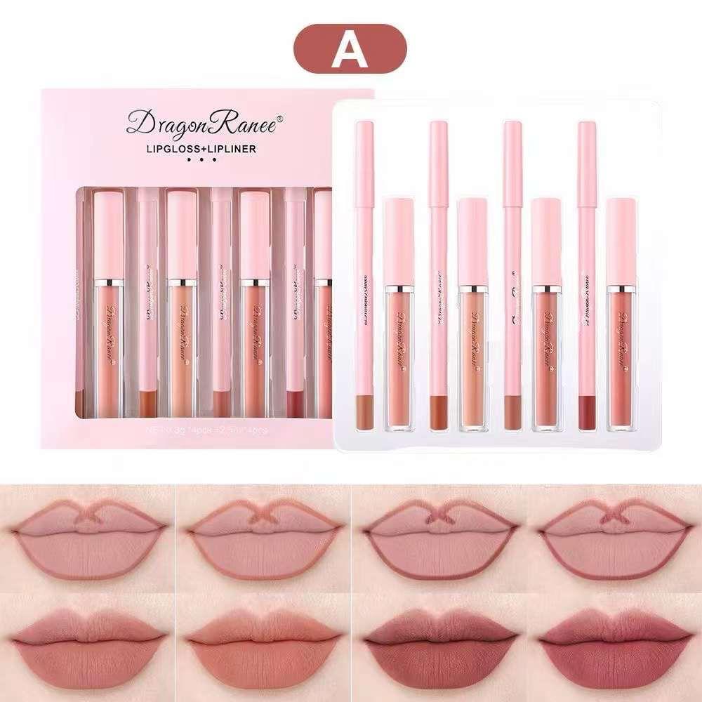 Dragon Ranee 4 Lip Gloss And 4 Lip Liner Pencil Set