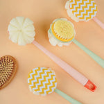 2in1 Double Sided Bath Brush Body Sponge And Scrubber Long Handle