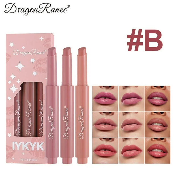 Dragon Ranee 3pcs New Press Lipstick Set