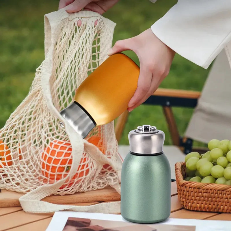 Stainless Steel Mini Insulated Travel Mug Bottle With Lifting Ring 300ml