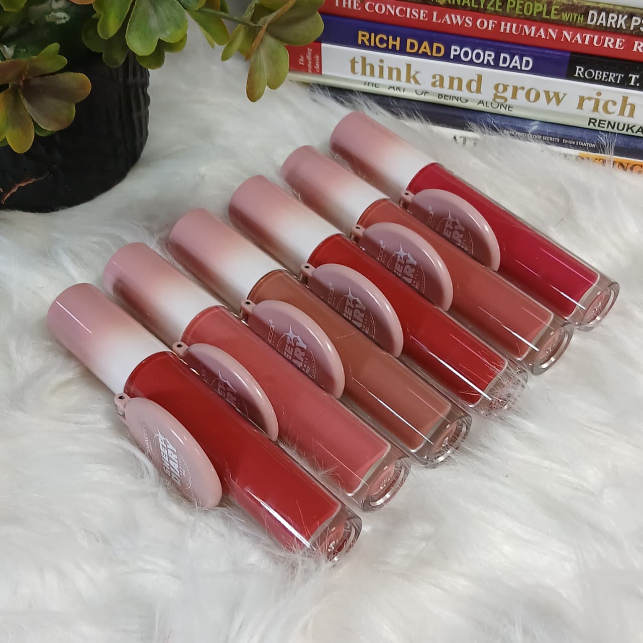 Sweet Diary Pro Long-Lasting Hydrating Liquid Lip Gloss with Built-in Mirror – Matte & Shiny Shades for All-Day Wear