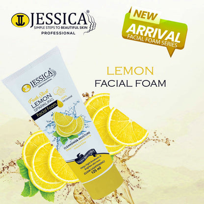 Jessica Lemon Sparkling Facial Foam 125ml Oil Control Deep Cleansing Glow Boosting Face Wash