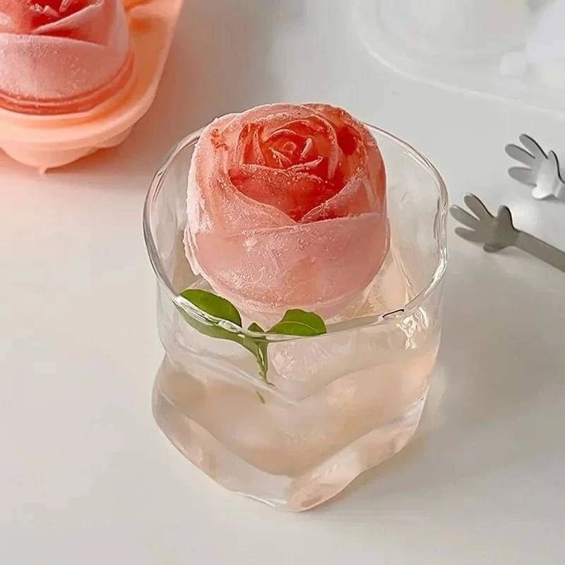 4-Grid Silicone Rose Ice Mold