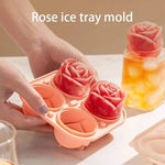 4-Grid Silicone Rose Ice Mold