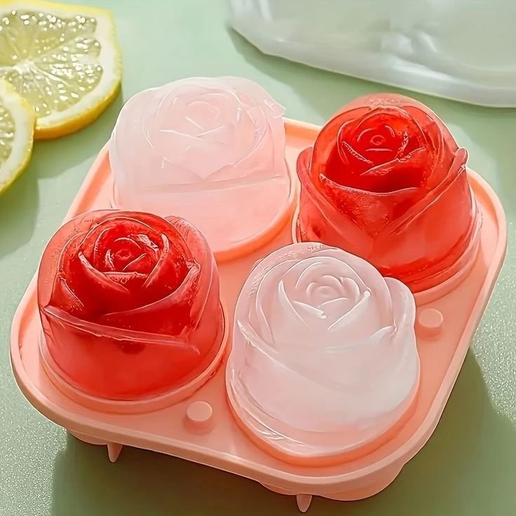 4-Grid Silicone Rose Ice Mold