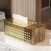 Luxury Diamond Pattern Acrylic Transparent Tissue Box With Stationary Remote Control Holder