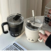 Portable Korean Coffee Cup With Lid Straw 480ml