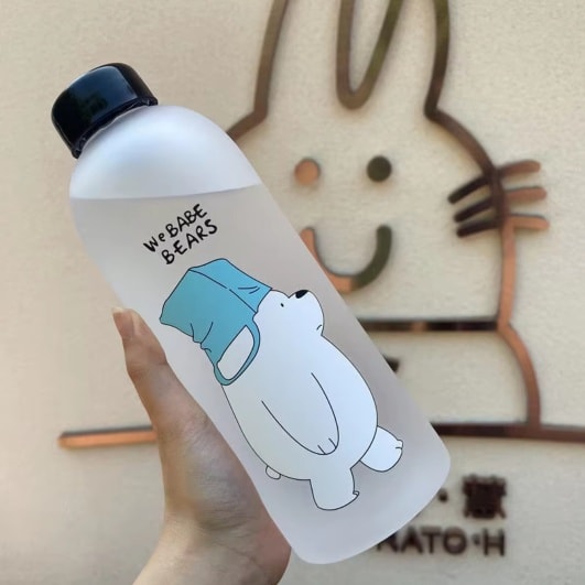 We Babe Bears Character Water Bottle With Double Cap Straw