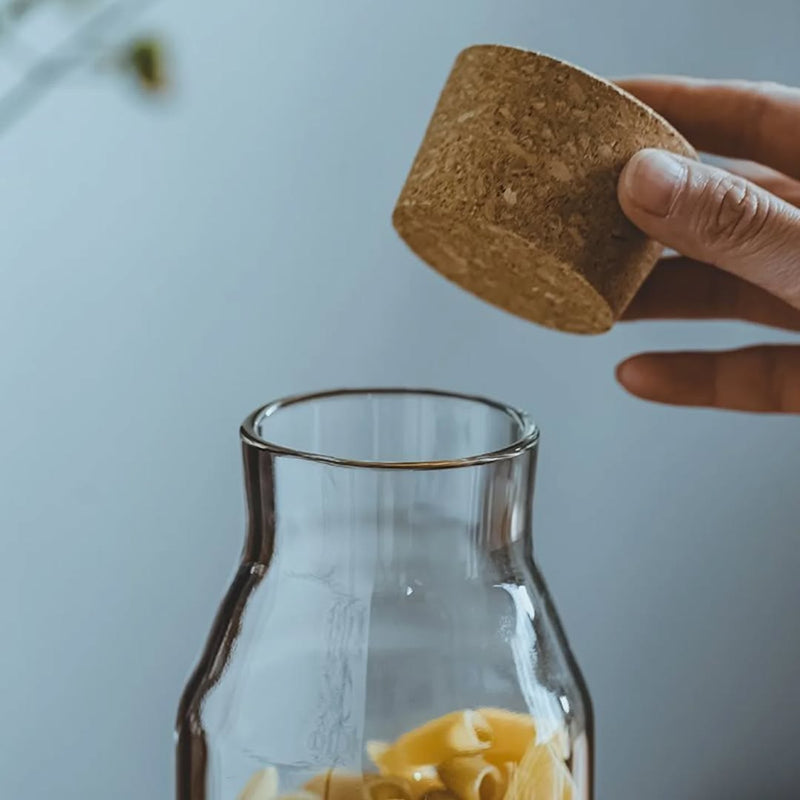 Borosilicate Glass Jar Bottle With Wooden Cork Cap