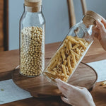 Borosilicate Glass Jar Bottle With Wooden Cork Cap