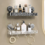 Premium Luxury Crystal Wall Mounted Shelf With Suction Cup