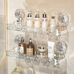 Premium Luxury Crystal Wall Mounted Shelf With Suction Cup