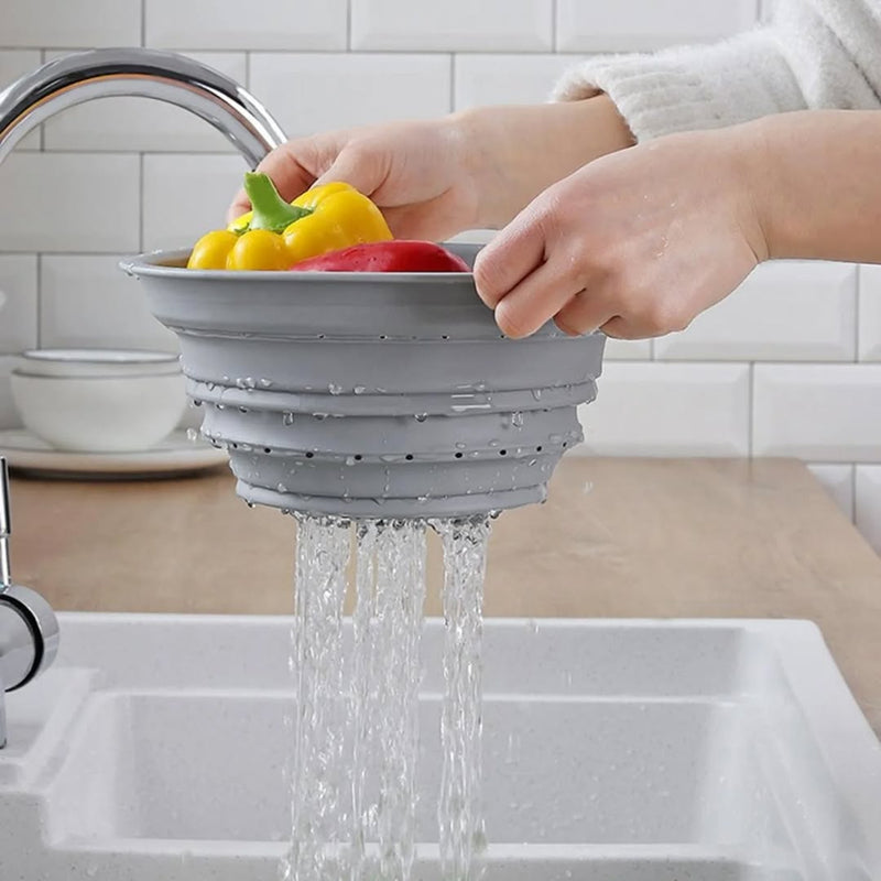 Multifunctional 2in1 Over The Sink Cutting Board With Silicone Drain Storage Basket