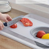 Multifunctional 2in1 Over The Sink Cutting Board With Silicone Drain Storage Basket