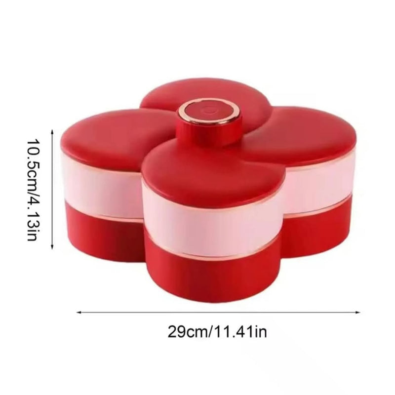 Multi Compartment Rotating 2 Layer Dry Fruit Nuts Candy Tray Container Box