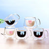 Bowknot Design Double Wall Transparent Cup Heat Resistant Coffee Mug