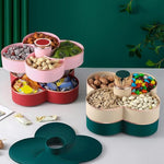 Multi Compartment Rotating 2 Layer Dry Fruit Nuts Candy Tray Container Box