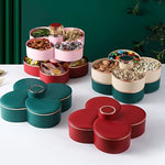 Multi Compartment Rotating 2 Layer Dry Fruit Nuts Candy Tray Container Box