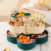 Multi Compartment Rotating 2 Layer Dry Fruit Nuts Candy Tray Container Box