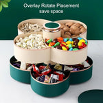 Multi Compartment Rotating 2 Layer Dry Fruit Nuts Candy Tray Container Box