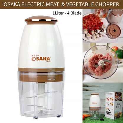 Osaka Japan 1.0L Heavy Stainless Steel Mini Electric Meat Grinder Machine Vegetable Fruits & Meat Chopper Machine Food Processor