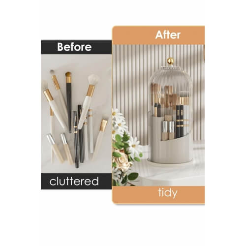 Elegant Luxury 360 Rotatable Makeup Cosmetic Brush Holder Organizer Storage Box 10013