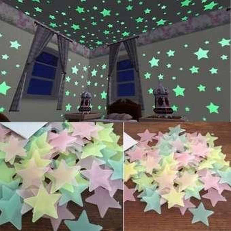 Glowing Stars Night Glow Stars For Kids Room Pack Of 100