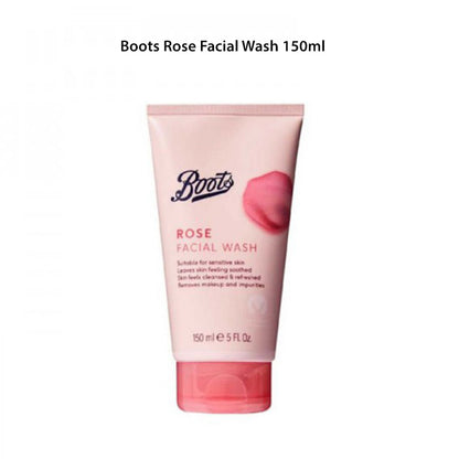 BOOTS ROSE FACIAL WASH TUBE 150ML