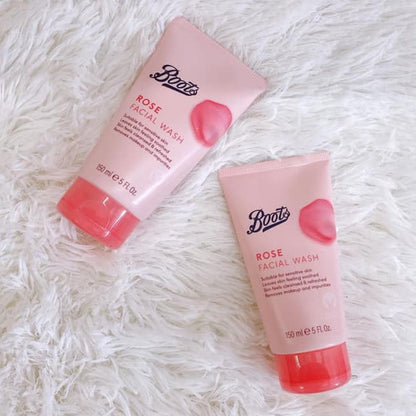 BOOTS ROSE FACIAL WASH TUBE 150ML