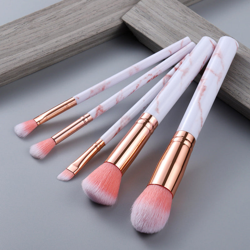 Marble Design Makeup Brush Set Pack Of 10Pcs