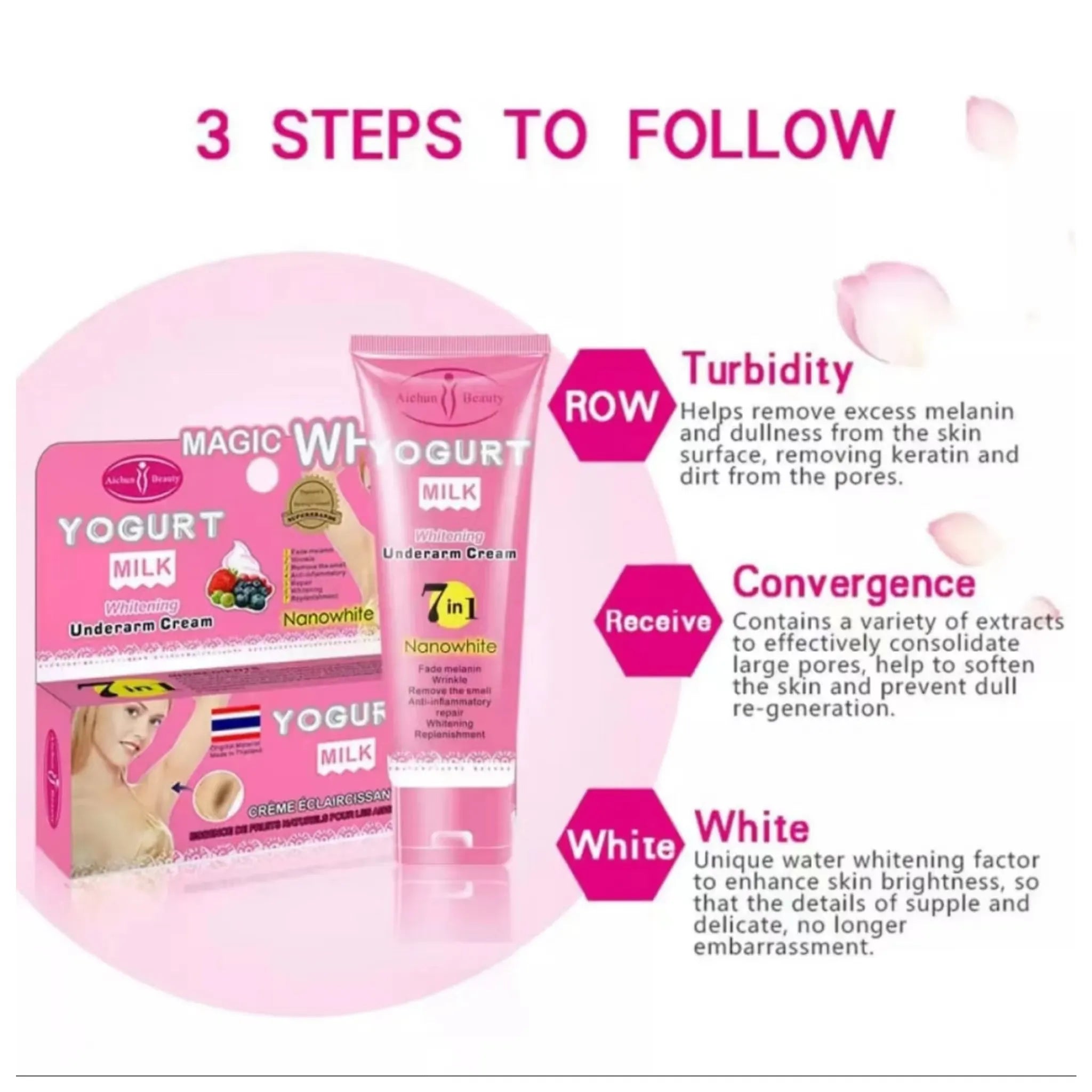 Aichun Beauty 7in1 Magic White Yogurt Milk Whitening Underarm Cream 80g