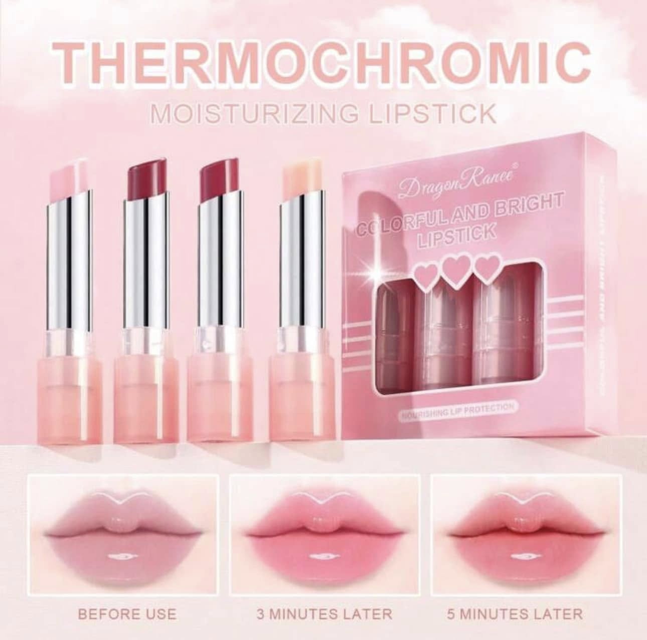 Dragon Ranee Color Changing Lipstick 4pcs Set