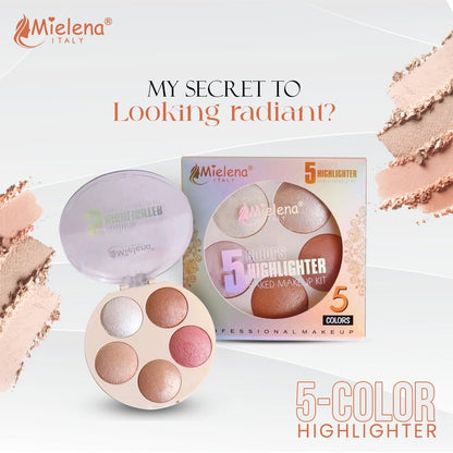 Mielena 5 Color Highlighter Palette