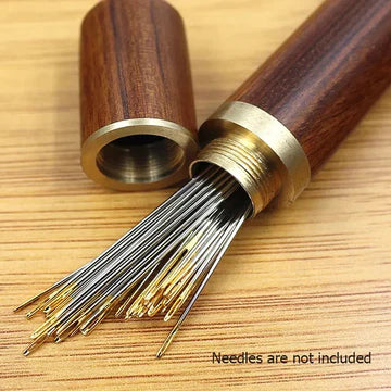 Stainless Steel 30 Pcs Side Hole Blind Sewing Needles With Wooden Needle Case